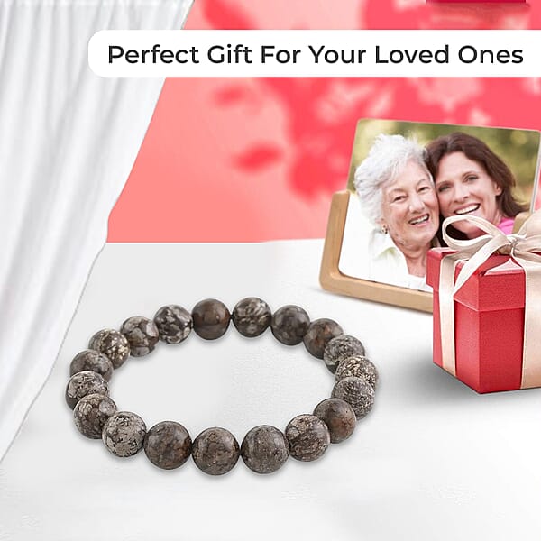 Brown Snowflake Obsidian Beaded Stretch Bracelet 150.00 Ctw Adjustable Beads Bracelet Beads Jewelry Stretchable Bracelet
