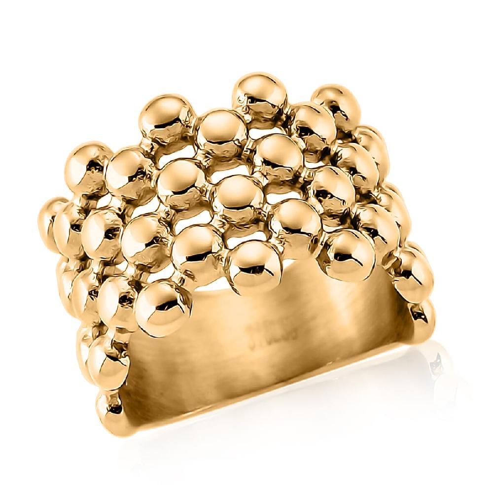 Bubble Shape Dome Steel Ring in ION Plated YG Stainless Steel