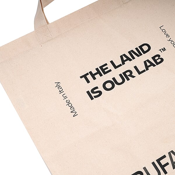 Bufarma Beige And Black Print Jute Tote Bag