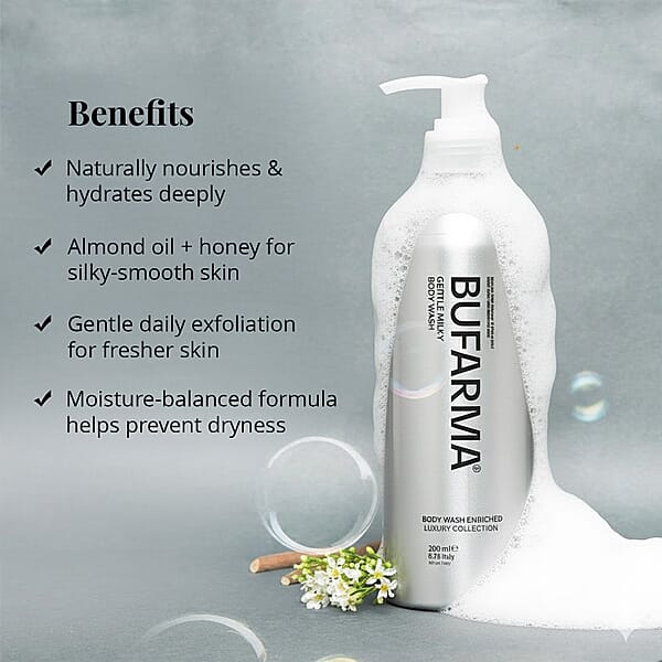 Bufarma Gentle Milky Body Wash With Organic Buffalo Milk (200ml)