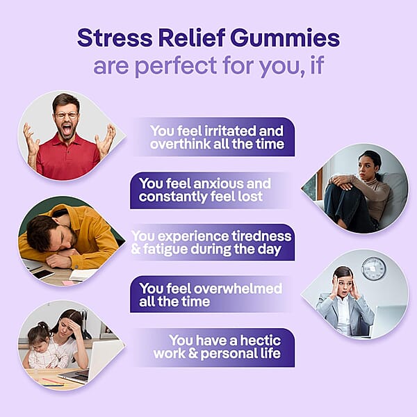 Bust My Stress Ashwagandha Max- Stress Relief Heart Health Focus & Memory Dietary Supplement (30 Gummies) (Ships In 3-5 Business Days)