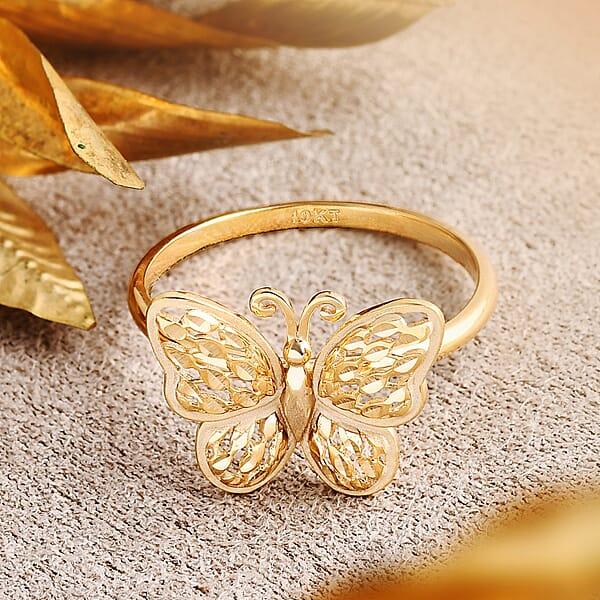 Butterfly Ring In 10K Yellow Gold 2.30 Grams