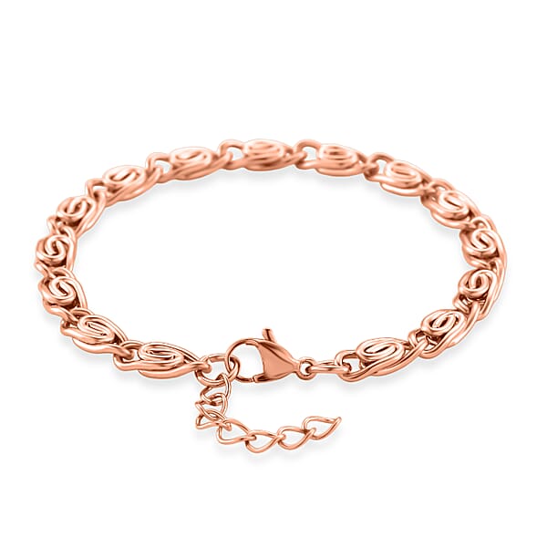 Byzantine Chain Bracelet In ION Plated RG Stainless Steel (7.0-8.0In)