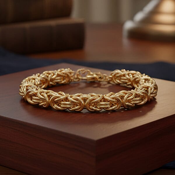 Byzantine Chain Bracelet In ION Plated YG Stainless Steel (7.0-8.5In)