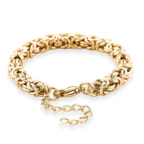 Byzantine Chain Bracelet In ION Plated YG Stainless Steel (7.0-8.5In)