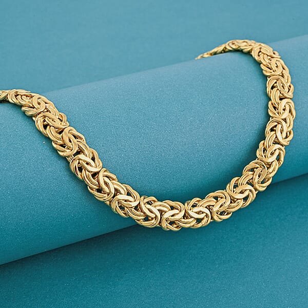 Byzantine Chain Necklace In 14K Yellow Gold 24.10 Grams 18 Inches