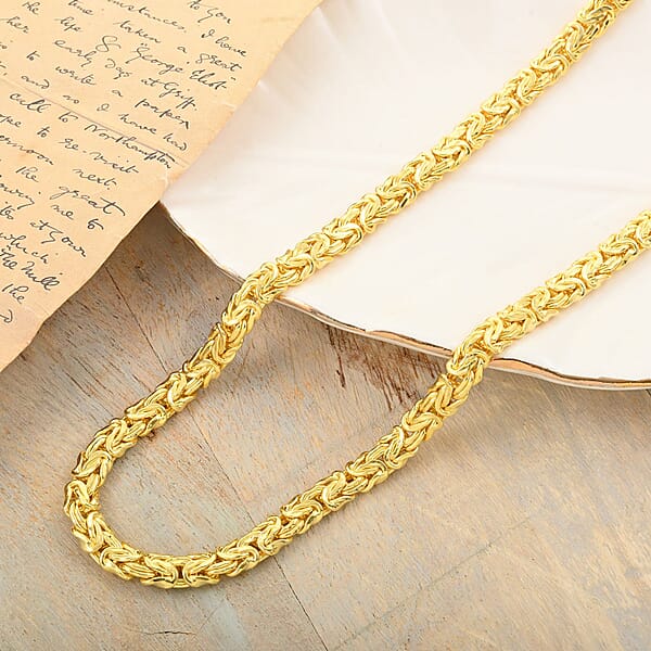 Byzantine Chain Necklace In 14K YG Over Sterling Silver 20 Inches 15.90 Grams
