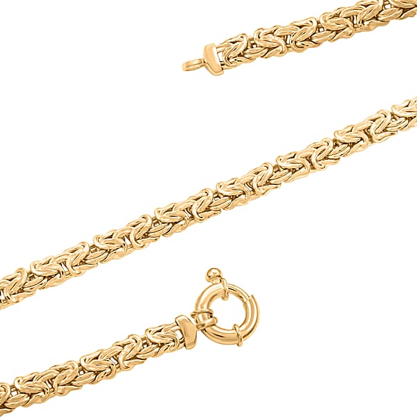 Byzantine Chain Necklace In 14K YG Over Sterling Silver 20 Inches 15.90 Grams