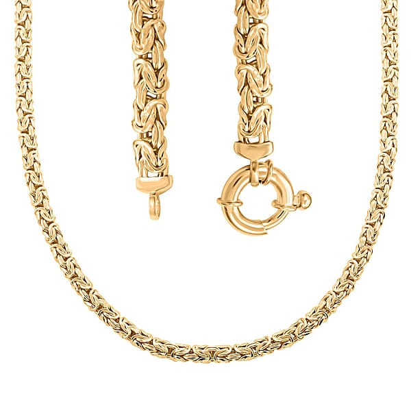 Byzantine Chain Necklace In 14K YG Over Sterling Silver 20 Inches 15.90 Grams