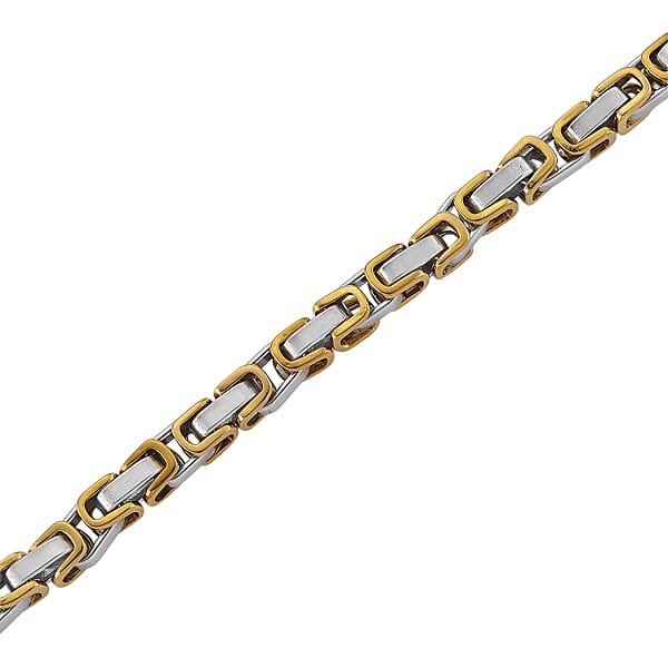 Byzantine Chain Necklace In ION Plated YG And Stainless Steel 20-22 Inches