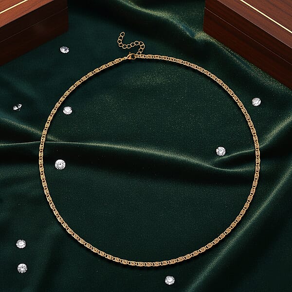 Byzantine Chain Necklace In ION Plated YG Stainless Steel (24-26 Inches)