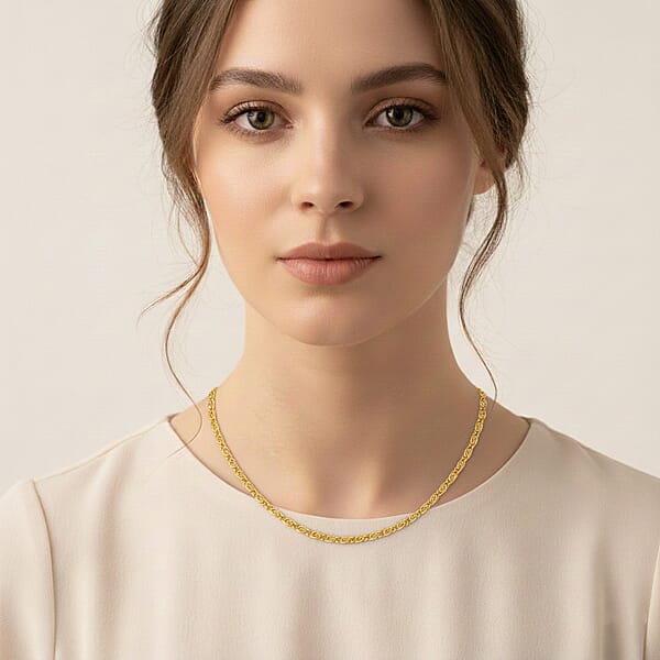 Byzantine Chain Necklace In ION Plated YG Stainless Steel (24-26 Inches)