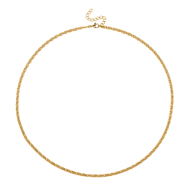 Byzantine Chain Necklace In ION Plated YG Stainless Steel (24-26 Inches)