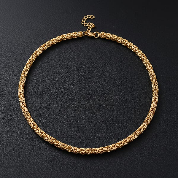 Byzantine Chain Necklace In ION Plated YG Stainless Steel 19-21 Inches