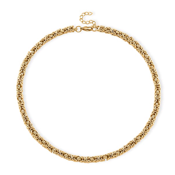 Byzantine Chain Necklace In ION Plated YG Stainless Steel 19-21 Inches