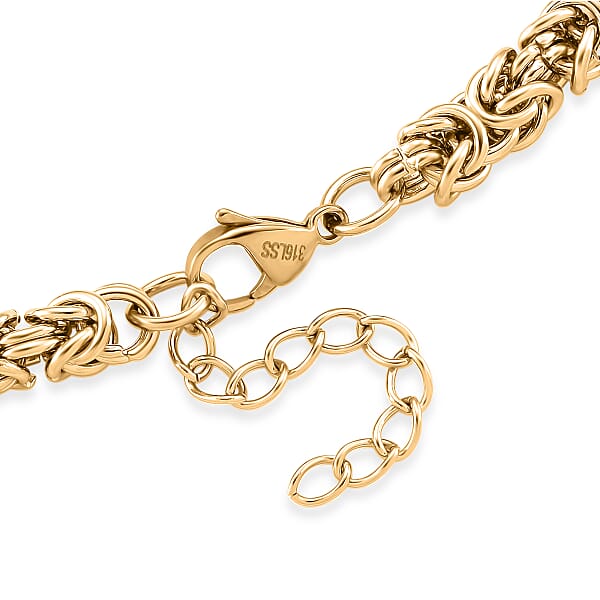 Byzantine Chain Necklace In ION Plated YG Stainless Steel 19-21 Inches