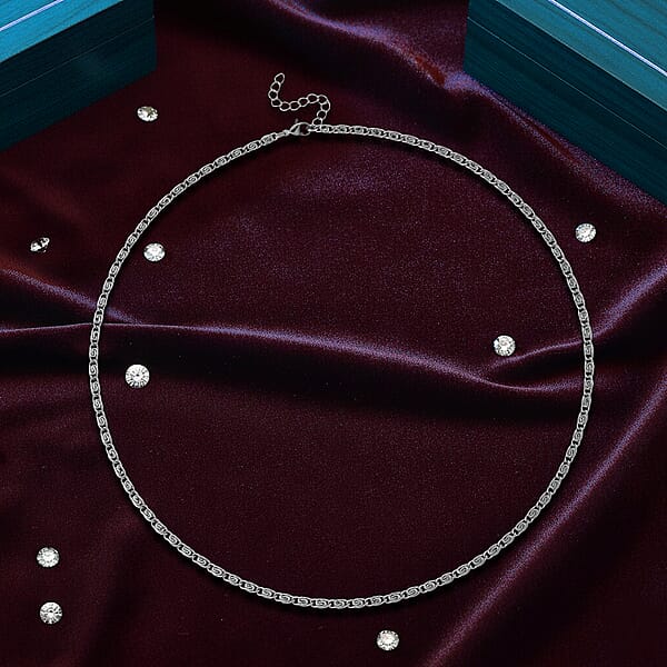 Byzantine Chain Necklace In Stainless Steel (24-26 Inches)
