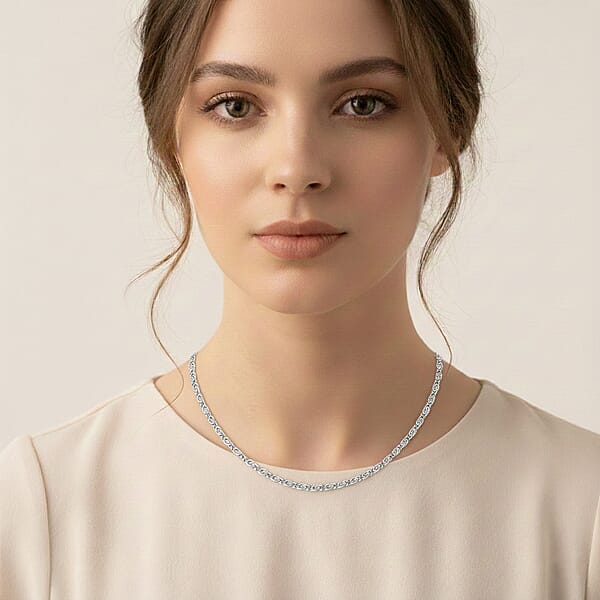 Byzantine Chain Necklace In Stainless Steel (24-26 Inches)