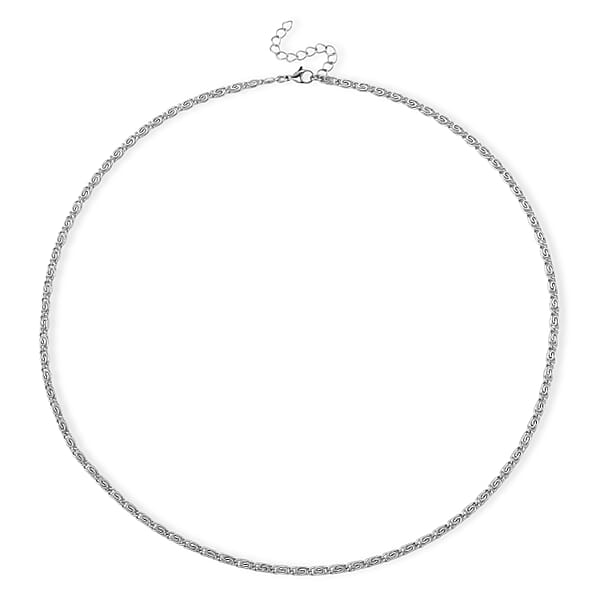 Byzantine Chain Necklace In Stainless Steel (24-26 Inches)