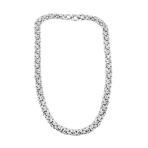 Byzantine Chain Necklace In Sterling Silver 23.3 Grams 20 Inches