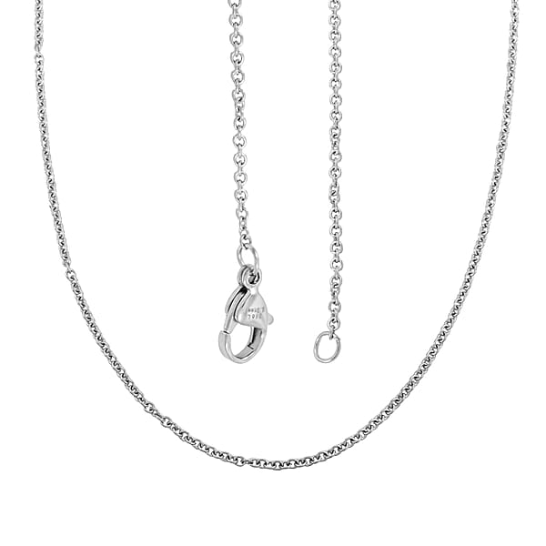 Cable Chain In Stainless Steel With 12MM Lobster Lock 20 Inches