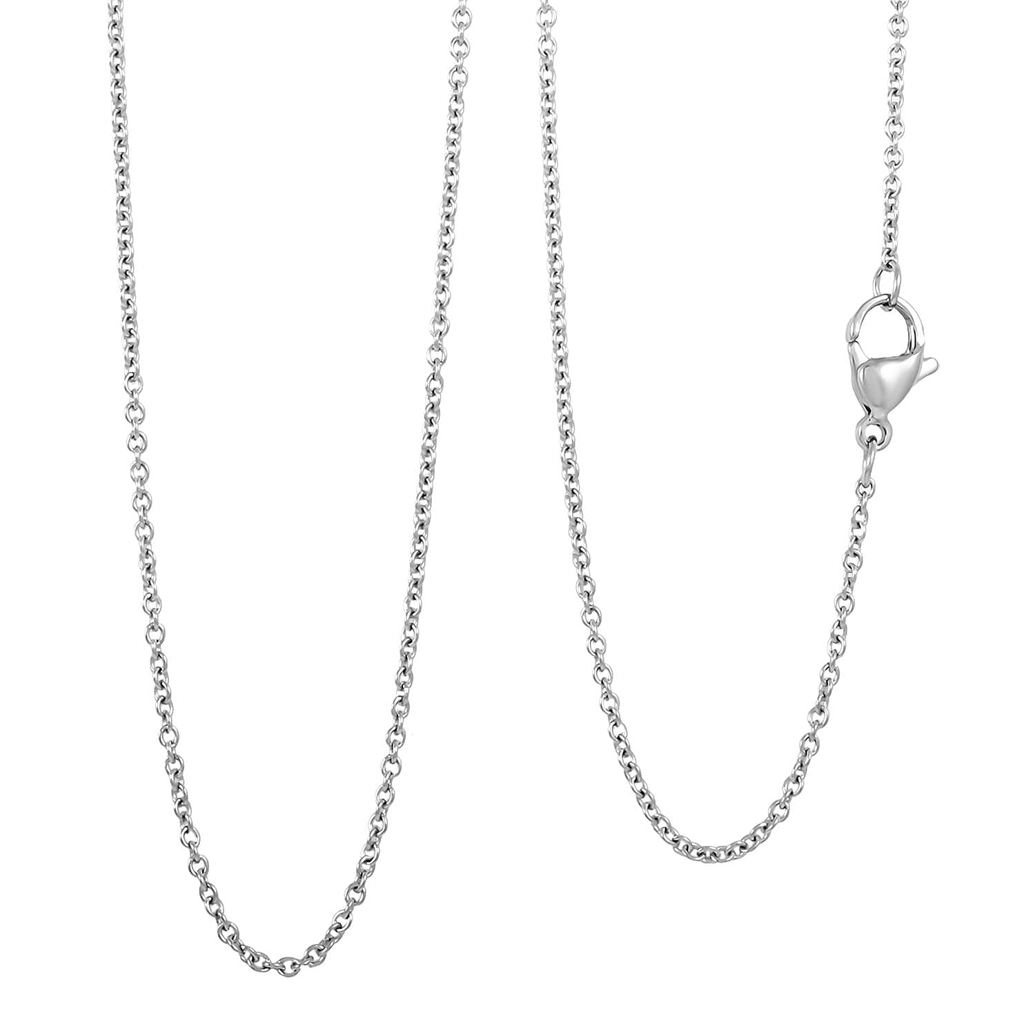 Cable Chain in Stainless Steel with 12MM Lobster Lock 20 Inches
