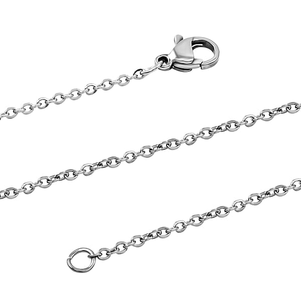Cable Chain Necklace In Stainless Steel 18 Inches