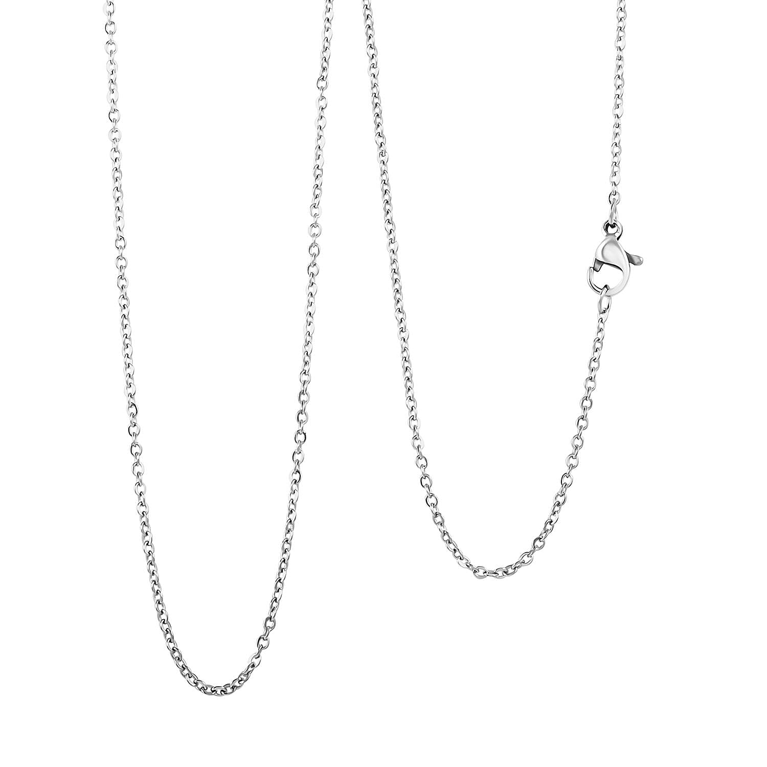 Cable Chain Necklace In Stainless Steel 18 Inches