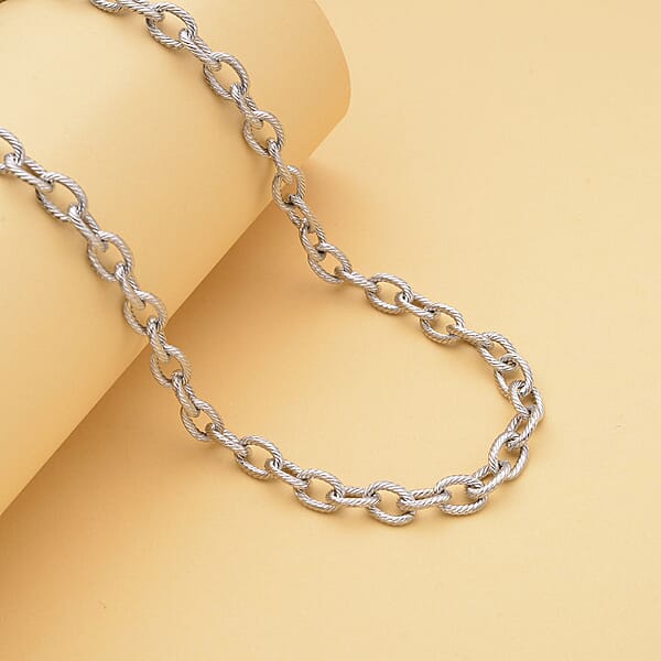 Cable Chain Necklace With Adjustable Ball In Stainless Steel 18-29 Inches Tarnish-Free Waterproof Sweat Proof Jewelry