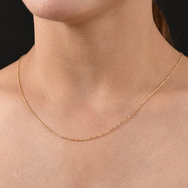 Cable Link Chain Necklace In 10K Yellow Gold 1.82 Grams 18 Inches