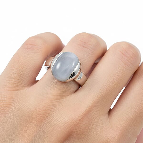 Calvin Klein Cat's Eye 3.00 Ctw Devoted Ring In Stainless Steel