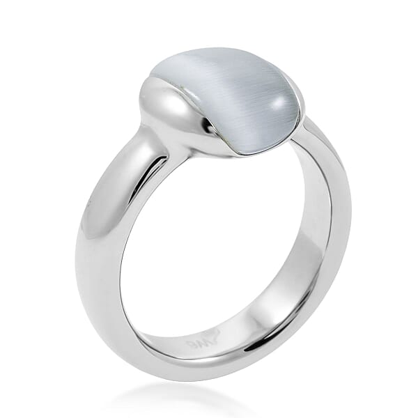 Calvin Klein Cat's Eye 3.00 Ctw Devoted Ring In Stainless Steel