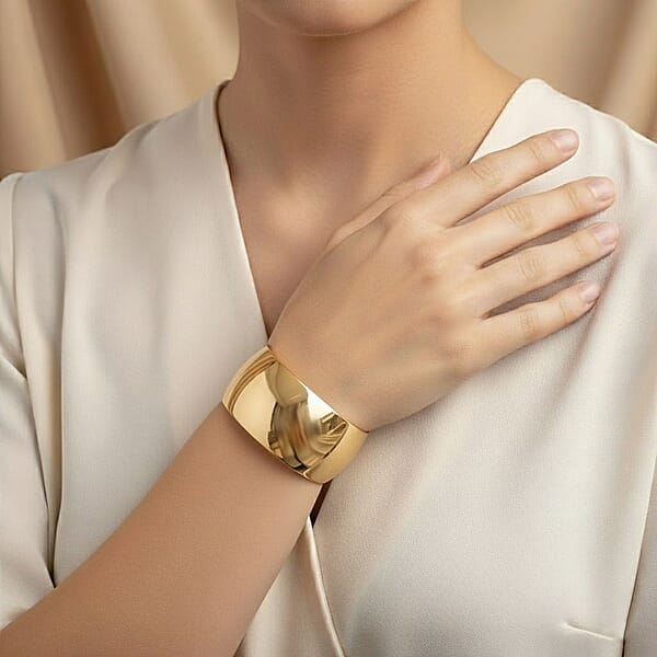 Calvin Klein Closeout Billow ION Plated YG Stainless Steel Bangle Bracelet (5.50 In)