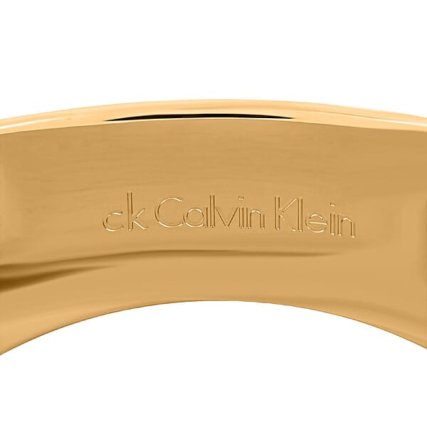 Calvin Klein Closeout Billow ION Plated YG Stainless Steel Bangle Bracelet (5.50 In)
