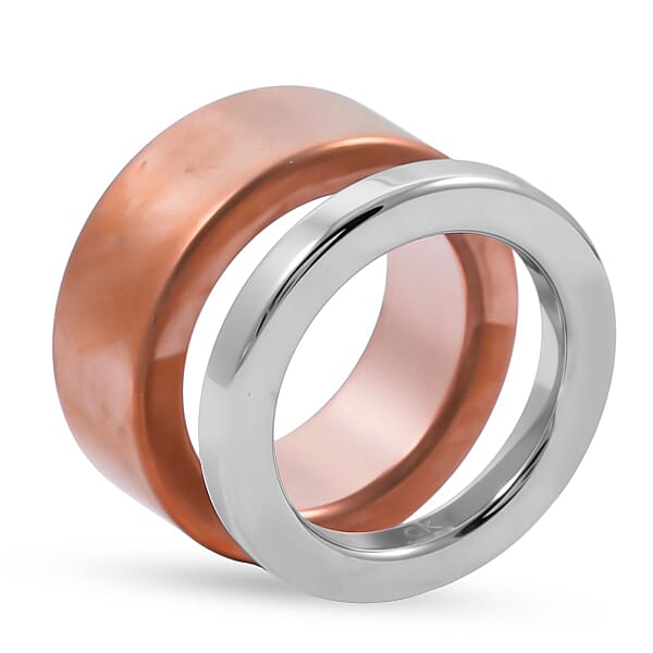 Calvin Klein Closeout Set Of 2 Satisfaction Ring In ION Plated RG And Stainless Steel