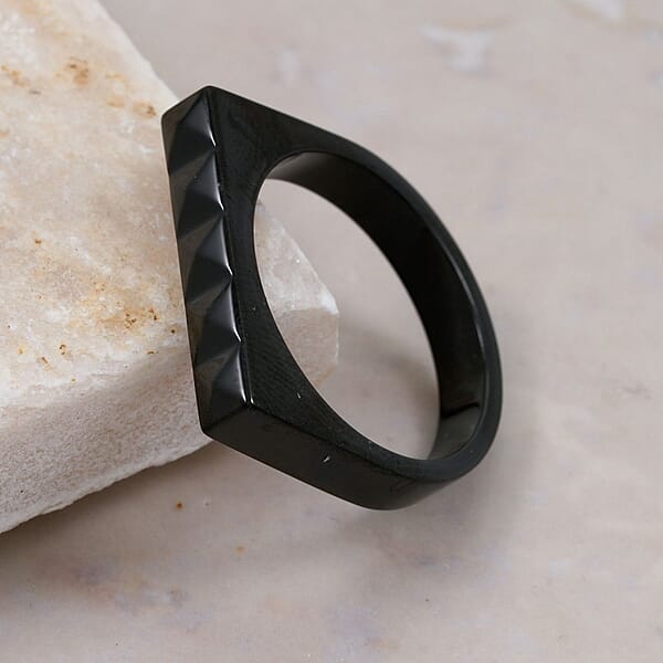 Calvin Klein Edge Ring In ION Plated Black Stainless Steel