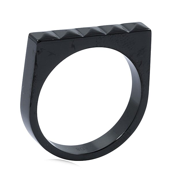 Calvin Klein Edge Ring In ION Plated Black Stainless Steel