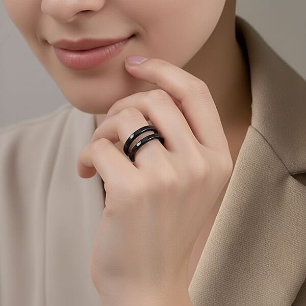 Calvin Klein ION Plated Black Stainless Steel Ring
