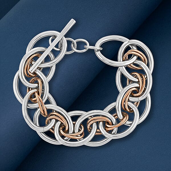 Calvin Klein ION Plated RG And Stainless Steel Forward Bracelet (7.00 In)