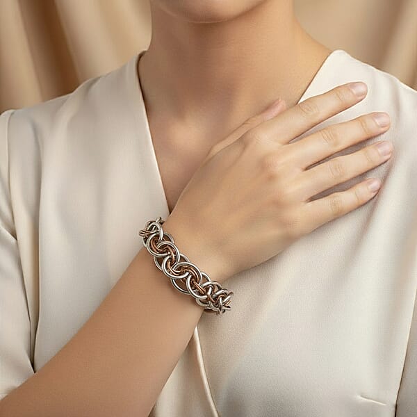 Calvin Klein ION Plated RG And Stainless Steel Forward Bracelet (7.00 In)