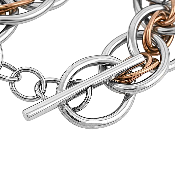 Calvin Klein ION Plated RG And Stainless Steel Forward Bracelet (7.00 In)