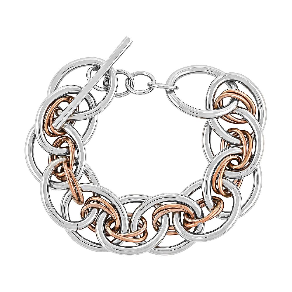 Calvin Klein ION Plated RG and Stainless Steel Forward Bracelet (7.00 In)