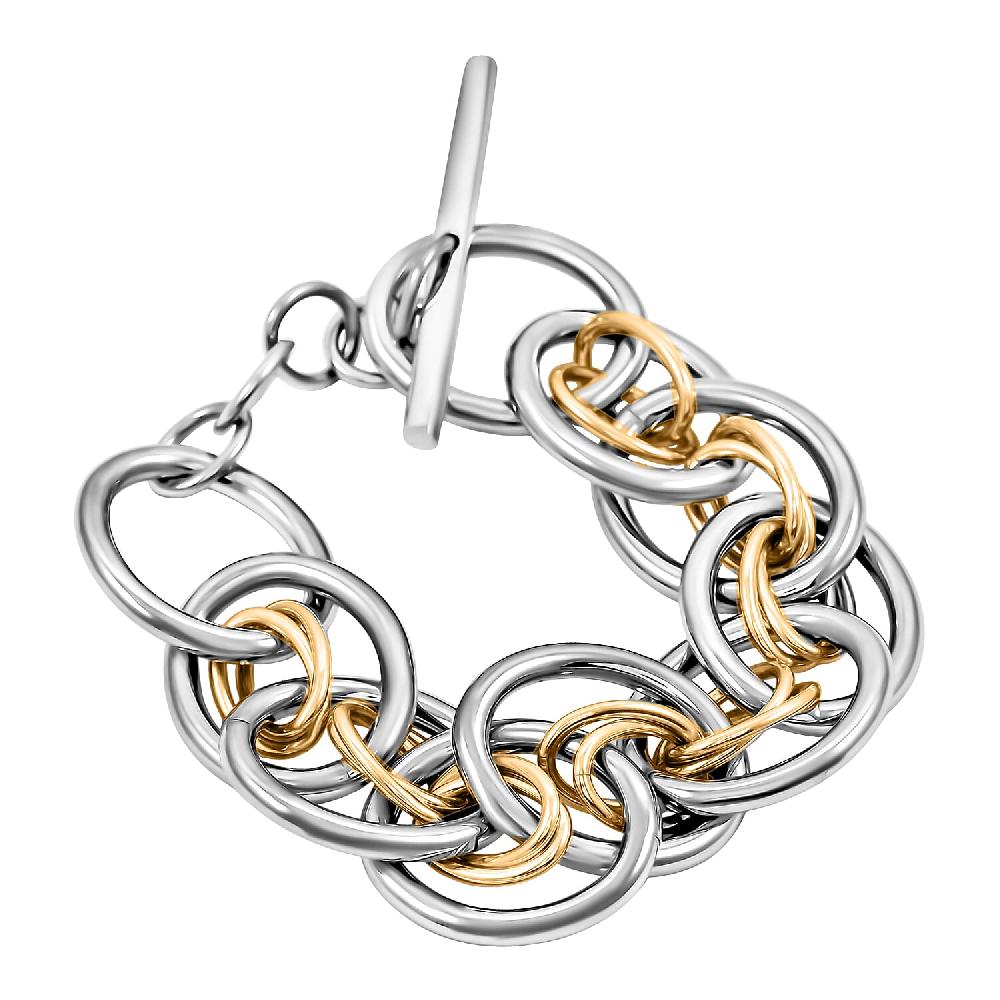 Calvin Klein ION Plated YG and Stainless Steel Forward Bracelet (7.00 In)