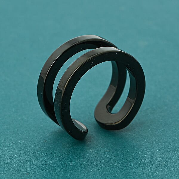 Calvin Klein Return The Black Ring In ION Plated Black Stainless Steel