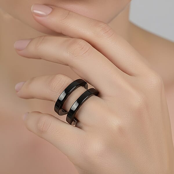 Calvin Klein Return The Black Ring In ION Plated Black Stainless Steel
