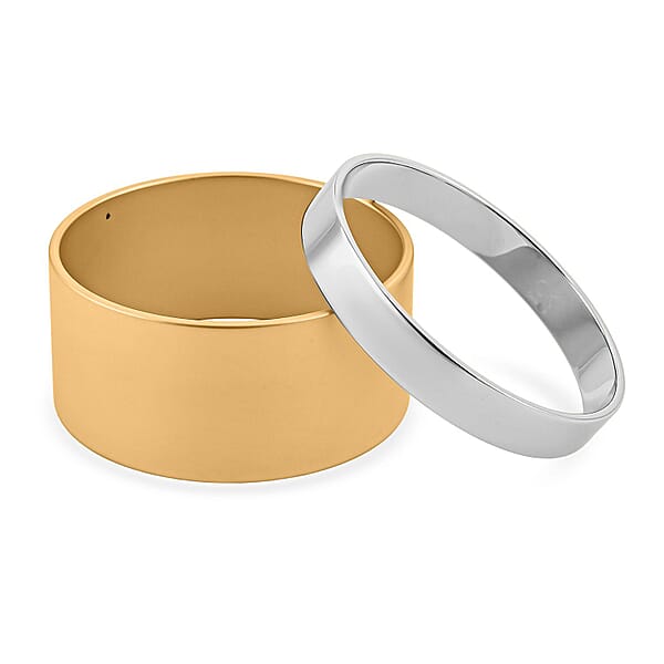 Calvin Klein Set Of 2 - Satisfaction Bangle Bracelet In Stainless Steel (7.00 In)