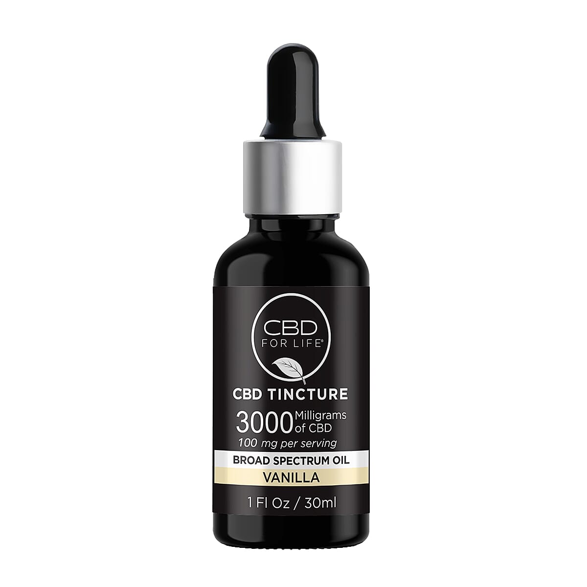 CBD For Life 3000mg Vanilla CBD Tincture (1oz)