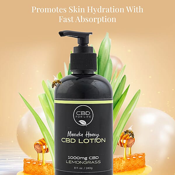 CBD For Life Manuka Honey Hand And Body Lotion (8oz) Lemongrass