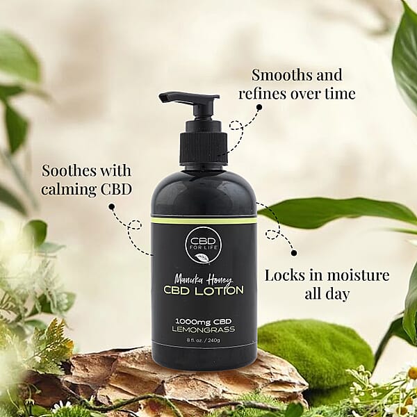 CBD For Life Manuka Honey Hand And Body Lotion (8oz) Lemongrass