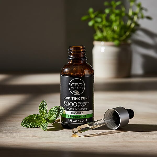 CBD For Life Set Of 3 3000mg CBD Peppermint Tincture (3x 1oz)